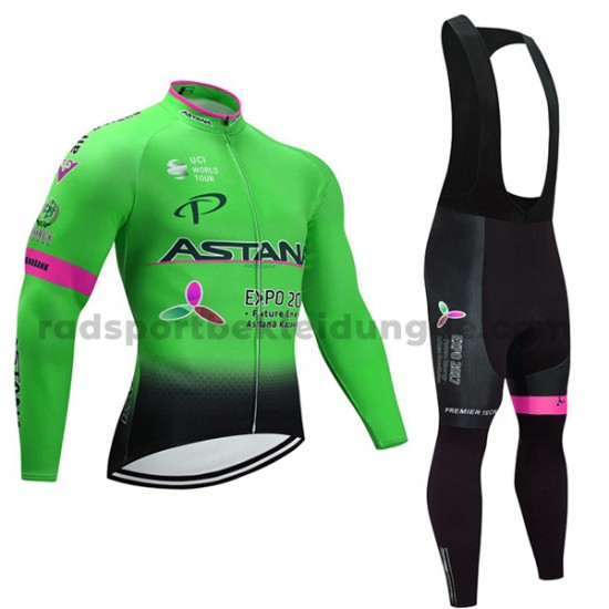 Radtrikot Langarm + Trägerhose Lange 2017 Astana Pro Team M002