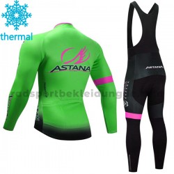 Radtrikot Langarm + Trägerhose Lange 2017 Astana Pro Team Winter Thermal Fleece M002