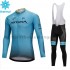 Radtrikot Langarm + Trägerhose Lange 2018 Astana Pro Team Winter Thermal Fleece M001