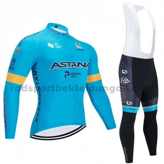 Radtrikot Langarm + Trägerhose Lange 2020 Astana Pro Team M001
