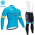 Radtrikot Langarm + Trägerhose Lange 2020 Astana Pro Team Winter Thermal Fleece M001