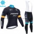 Radtrikot Langarm + Trägerhose Lange 2020 Astana Pro Team Winter Thermal Fleece M002