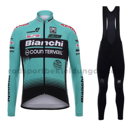 Radtrikot Langarm + Trägerhose Lange 2017 Bianchi Countervail M001