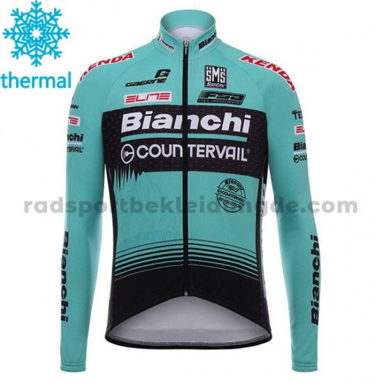 Radtrikot Langarm + Trägerhose Lange 2017 Bianchi Countervail Winter Thermal Fleece M001