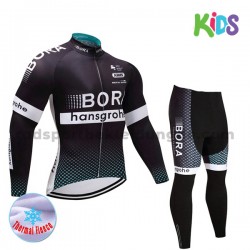 Radtrikot Langarm + Radhose Lange 2017 Bora-Hansgrohe Kinder Winter Thermal Fleece M001
