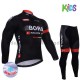 Radtrikot Langarm + Radhose Lange 2017 Bora-Hansgrohe Kinder Winter Thermal Fleece M003