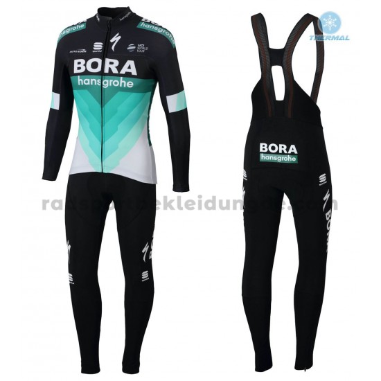 Radtrikot Langarm + Trägerhose Lange 2018 Bora Hansgrohe Winter Thermal Fleece M001