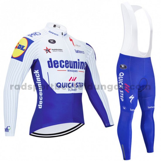 Radtrikot Langarm + Trägerhose Lange 2020 Deceuninck–Quick-Step M001