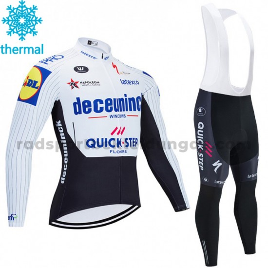 Radtrikot Langarm + Trägerhose Lange 2020 Deceuninck–Quick-Step Winter Thermal Fleece M004