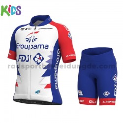 Fahrradtrikot + Radhose 2021 Groupama-FDJ Kinder M001