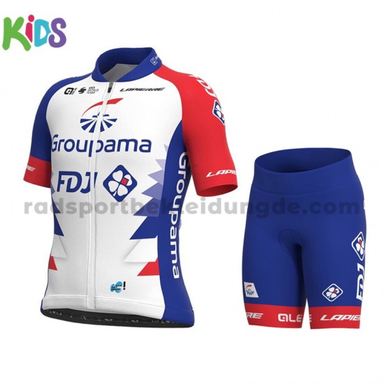Fahrradtrikot + Radhose 2021 Groupama-FDJ Kinder M001