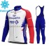 Radtrikot Langarm + Trägerhose Lange 2021 Groupama-FDJ Winter Thermal Fleece M001