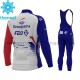 Radtrikot Langarm + Trägerhose Lange 2021 Groupama-FDJ Winter Thermal Fleece M001