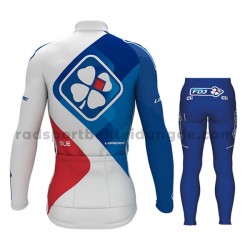 Radtrikot Langarm + Radhose Lange 2017 FDJ Kinder M001