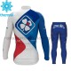 Radtrikot Langarm + Radhose Lange 2017 FDJ Kinder Winter Thermal Fleece M001
