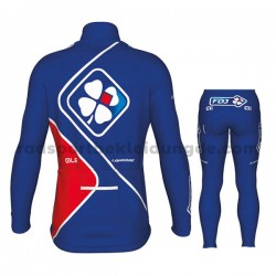Radtrikot Langarm + Radhose Lange 2017 FDJ Kinder M002