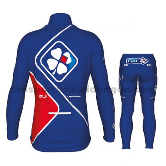 Radtrikot Langarm + Radhose Lange 2017 FDJ Kinder M002