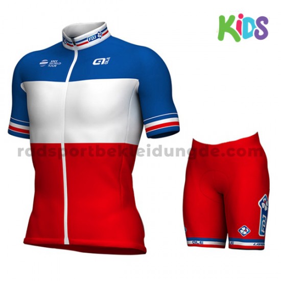 Fahrradtrikot + Radhose 2017 FDJ Kinder M003