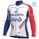 Radtrikot Langarm + Trägerhose Lange 2018 FDJ Winter Thermal Fleece M001