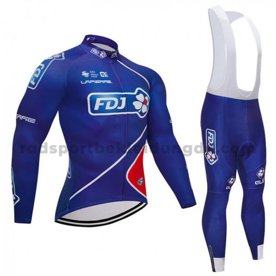 Radtrikot Langarm + Trägerhose Lange 2018 FDJ M002