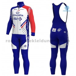 Radtrikot Langarm + Trägerhose Lange 2020 Groupama–FDJ Winter Thermal Fleece M001