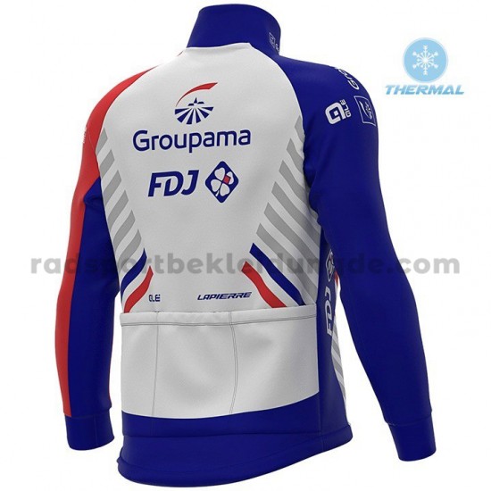 Radtrikot Langarm + Trägerhose Lange 2020 Groupama–FDJ Winter Thermal Fleece M001