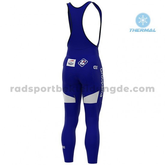 Radtrikot Langarm + Trägerhose Lange 2020 Groupama–FDJ Winter Thermal Fleece M001