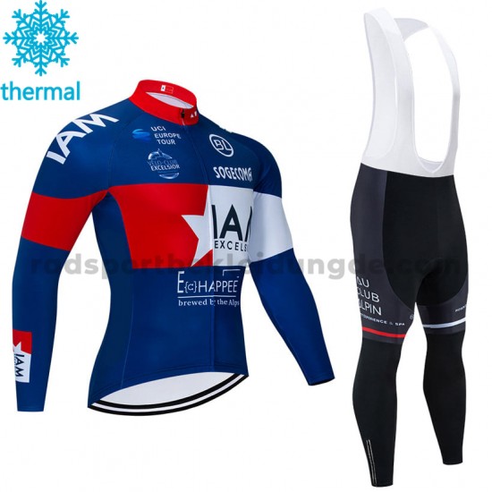 Radtrikot Langarm + Trägerhose Lange 2020 IAM Cycling Winter Thermal Fleece M002