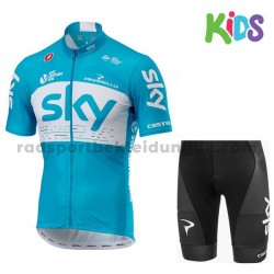 Fahrradtrikot + Radhose 2018 Team Sky Kinder M002