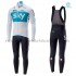 Radtrikot Langarm + Trägerhose Lange 2018 Team Sky Winter Thermal Fleece M001