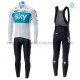 Radtrikot Langarm + Trägerhose Lange 2018 Team Sky Winter Thermal Fleece M001