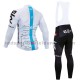 Radtrikot Langarm + Trägerhose Lange 2018 Team Sky Winter Thermal Fleece M001