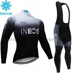 Radtrikot Langarm + Trägerhose Lange 2019 TEAM INEOS Winter Thermal Fleece M003