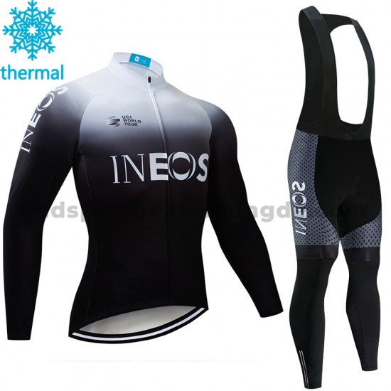 Radtrikot Langarm + Trägerhose Lange 2019 TEAM INEOS Winter Thermal Fleece M003