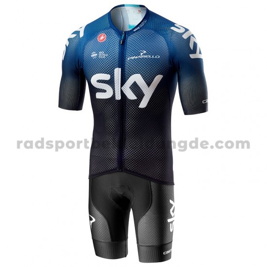 Fahrradtrikot +Trägershort 2019 Team Sky M001