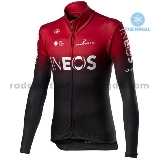 Radtrikot Langarm + Trägerhose Lange 2020 TEAM INEOS Winter Thermal Fleece M001