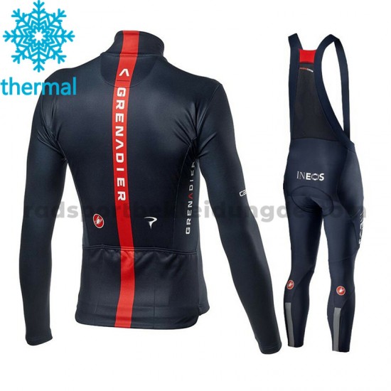 Radtrikot Langarm + Trägerhose Lange 2021 Ineos Grenadiers Winter Thermal Fleece M001