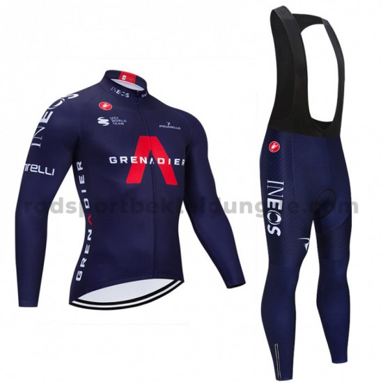 Radtrikot Langarm + Trägerhose Lange 2021 Ineos Grenadiers M003