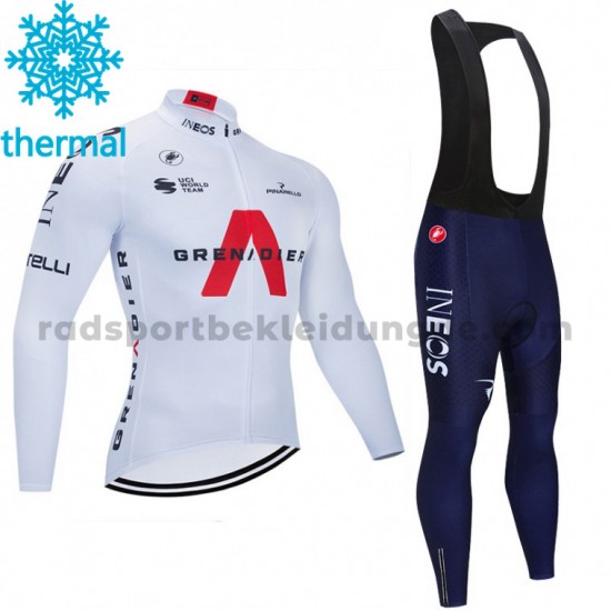 Radtrikot Langarm + Trägerhose Lange 2021 Ineos Grenadiers Winter Thermal Fleece M004