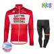 Radtrikot Langarm + Radhose Lange 2017 Lotto Soudal Kinder Winter Thermal Fleece M001