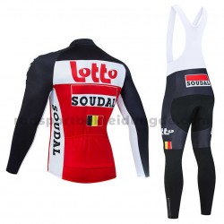 Radtrikot Langarm + Trägerhose Lange 2020 Lotto Soudal Winter Thermal Fleece M002