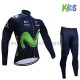 Radtrikot Langarm + Radhose Lange 2017 Movistar Team Kinder M001