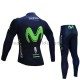 Radtrikot Langarm + Radhose Lange 2017 Movistar Team Kinder M001