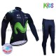 Radtrikot Langarm + Radhose Lange 2017 Movistar Team Kinder Winter Thermal Fleece M001
