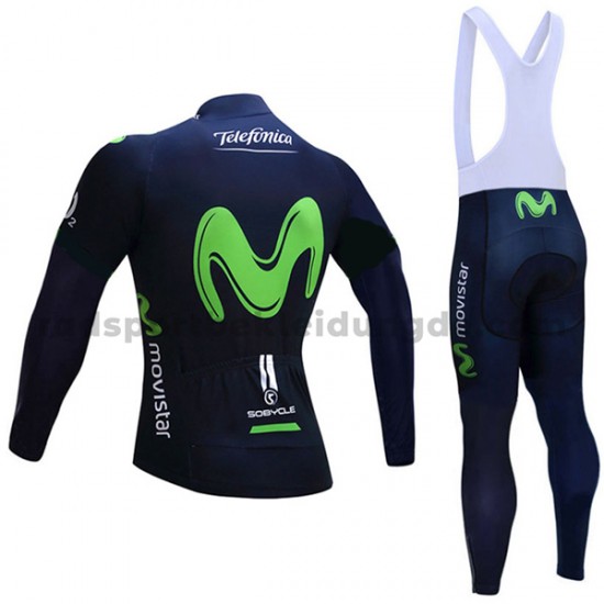 Radtrikot Langarm + Trägerhose Lange 2017 Movistar Team M001