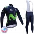 Radtrikot Langarm + Trägerhose Lange 2017 Movistar Team Winter Thermal Fleece M001