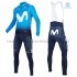 Radtrikot Langarm + Trägerhose Lange 2018 Movistar Team Winter Thermal Fleece M001
