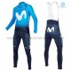 Radtrikot Langarm + Trägerhose Lange 2018 Movistar Team Winter Thermal Fleece M001