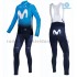 Radtrikot Langarm + Trägerhose Lange 2019 Movistar Team Winter Thermal Fleece M001