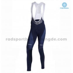 Radtrikot Langarm + Trägerhose Lange 2019 Movistar Team Winter Thermal Fleece M001